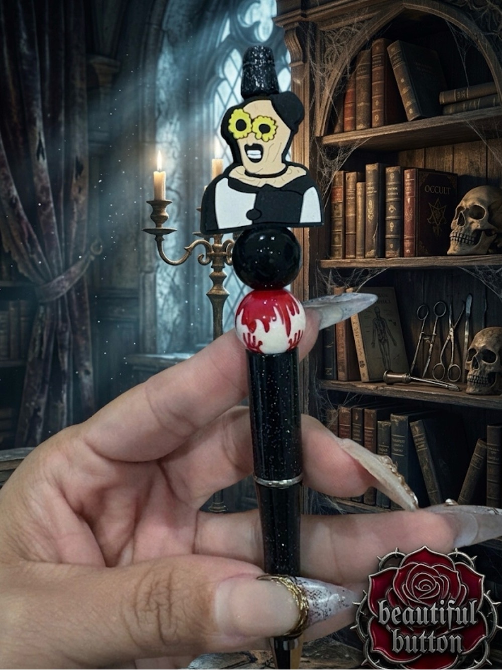 Black & Red Witchy Ballpoint Pen - Women Accessories
